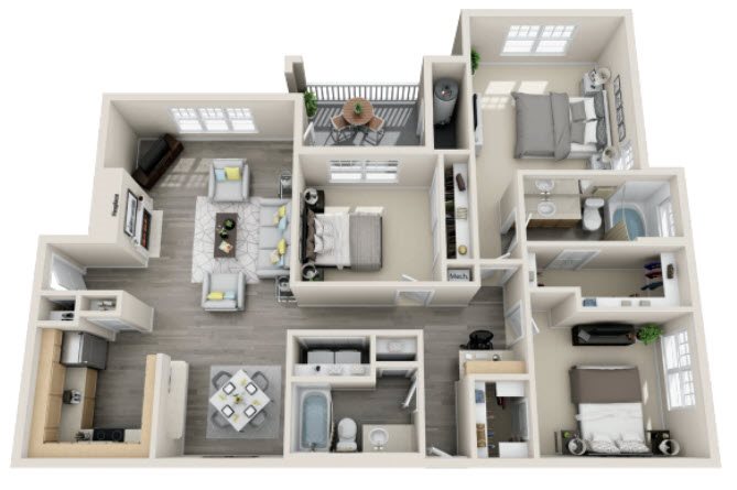 The Ashborough_Ashburn VA_Floor Plan_C42_Three Bedroom Two Bathroom The Ashborough_Ashburn VA_Floor Plan_C42_Three Bedroom Two Bathroom